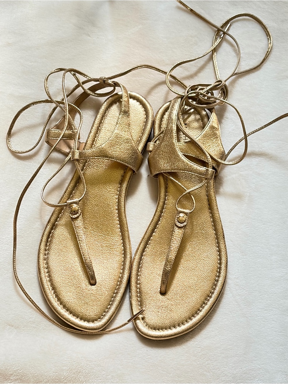 Michael Kors Gold Lace-Up Women's Sandals